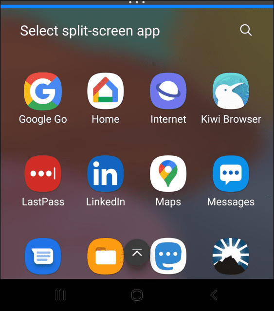 hvordan dele skjerm på Android velg app
