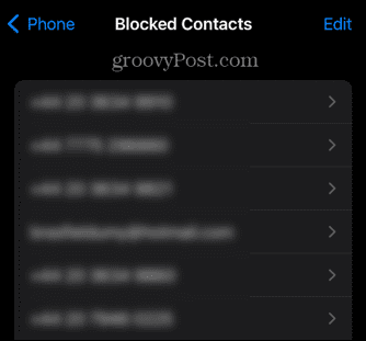 iphone blokkerte kontaktliste