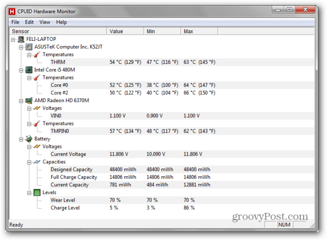 hwmonitor notatbok