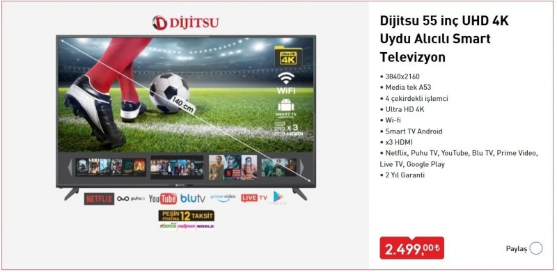 Hvordan kjøpe Dijitsu Smart TV solgt i BİM? Dijitsu Smart TV-funksjoner