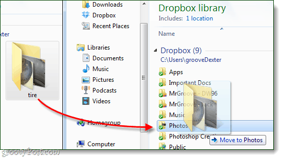 overfør bilder til dropbox-mappen
