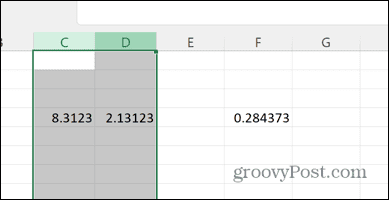 Excel utvidede kolonner