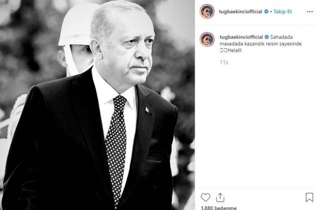 Tuğba Ekinci-deling av president Erdoğan