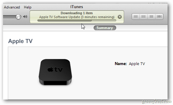 Apple TV Update Fremgang
