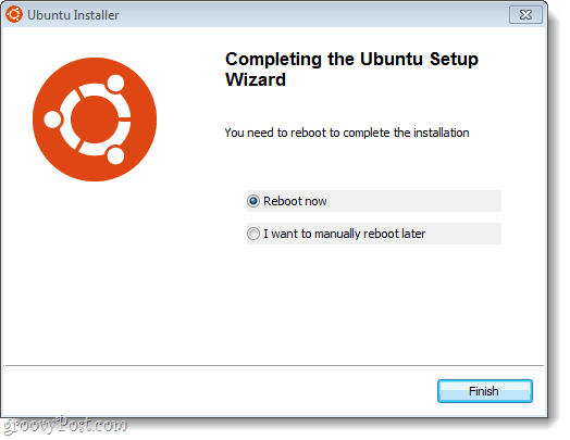 ubuntu-oppsettet er fullført