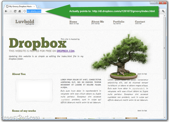 publiser websider via dropbox offentlig mappe