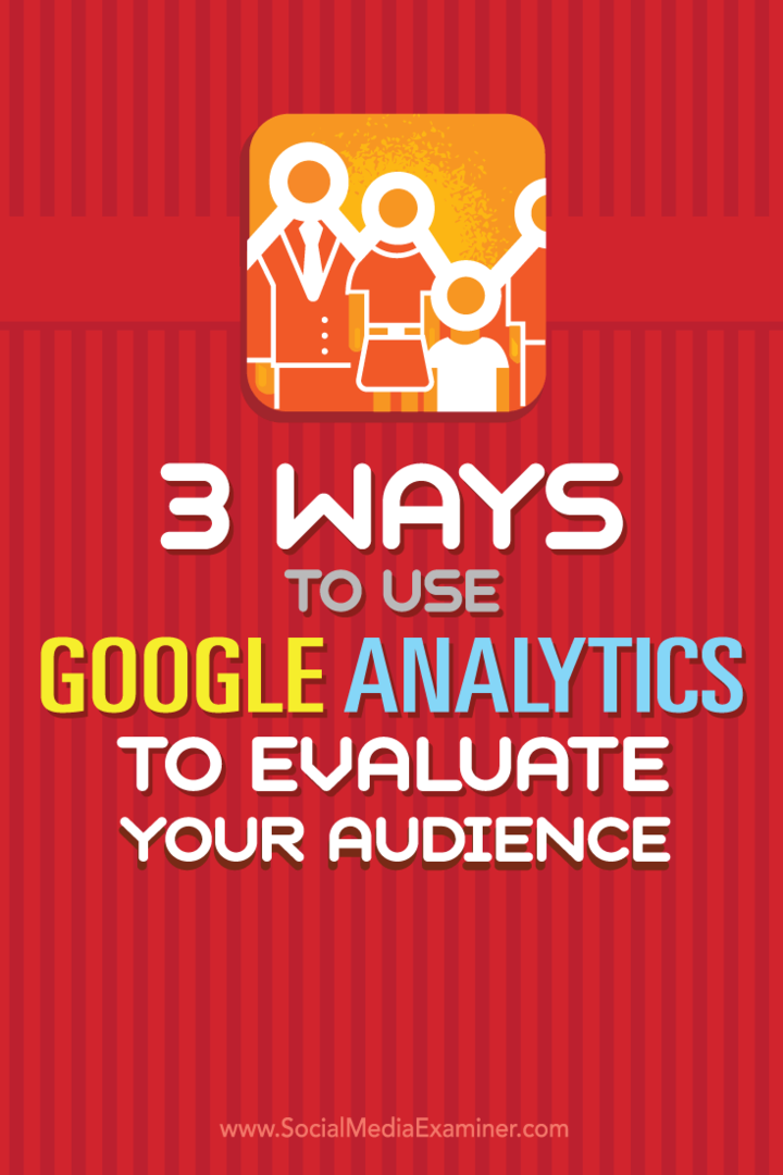 Tips om tre måter å evaluere publikum og taktikk med Google Analytics på.
