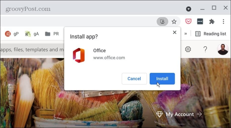 installer office pwa på en chromebook