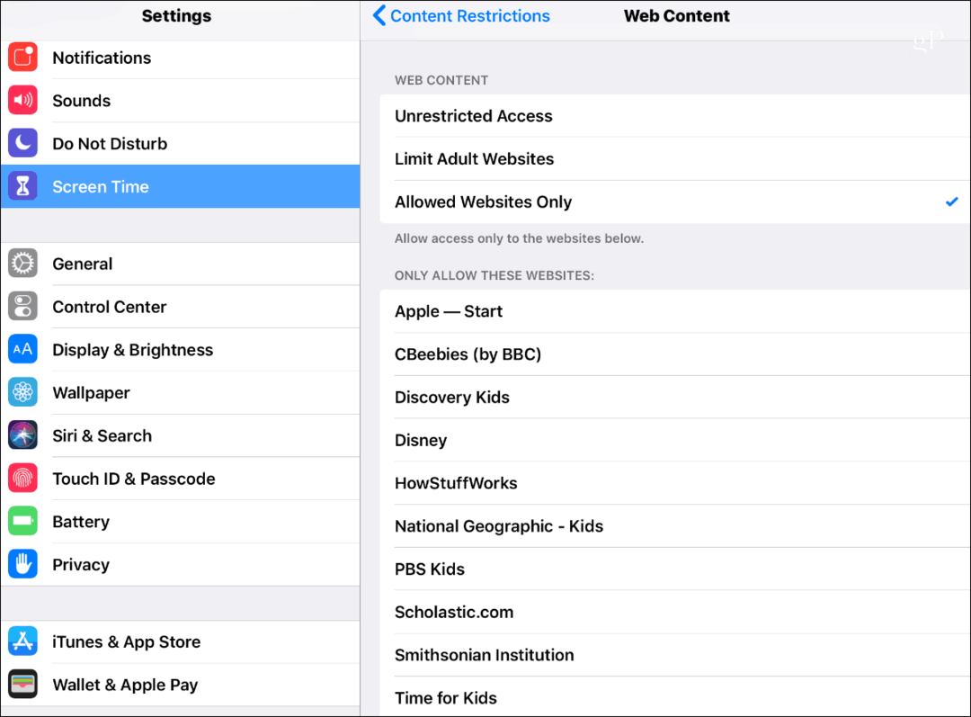 iOS 12 Innholdsbegrensninger for skjermtid