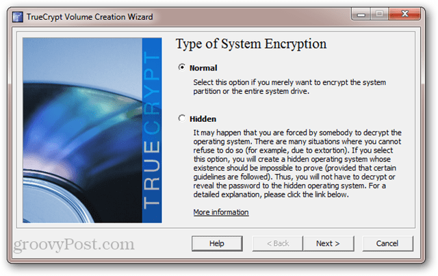 TrueCrypt: Type systemkryptering