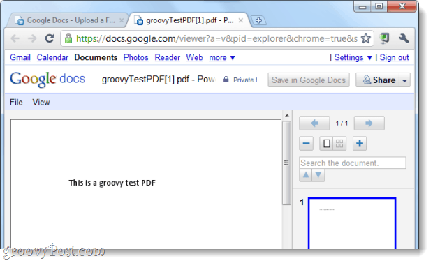 vise en pdf-fil på google docs