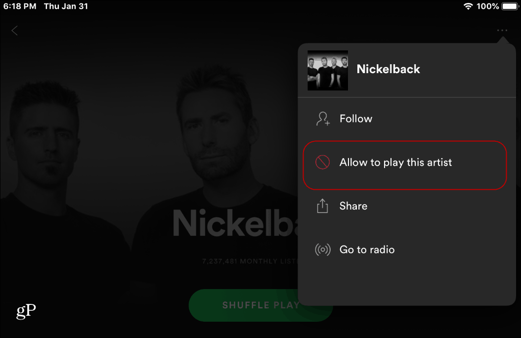 Slik blokkerer du artister fra å spille på Spotify