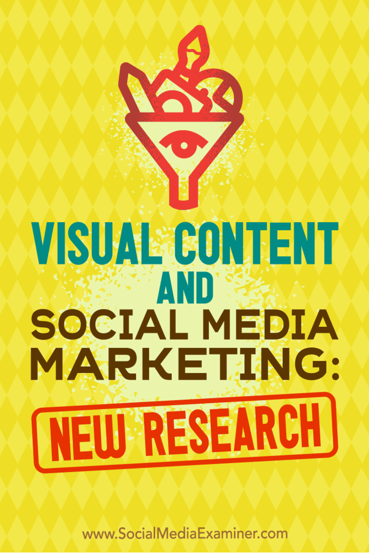 Visuelt innhold og markedsføring av sosiale medier: Ny forskning av Michelle Krasniak på Social Media Examiner.