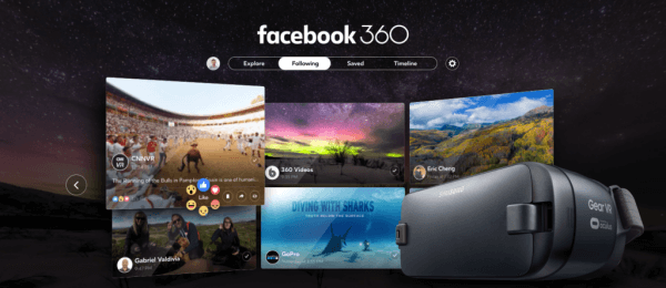 Facebook kunngjorde sin første dedikerte virtual reality-app, Facebook 360 for Gear VR.