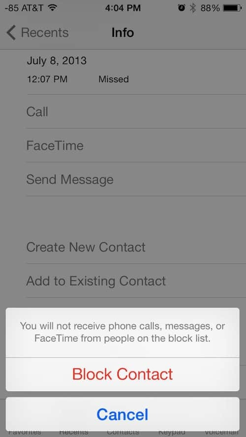 Apple iOS 7 Legger til muligheten for å blokkere uønskede samtaler og tekster