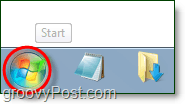 Klikk på startmenyen for Windows 7