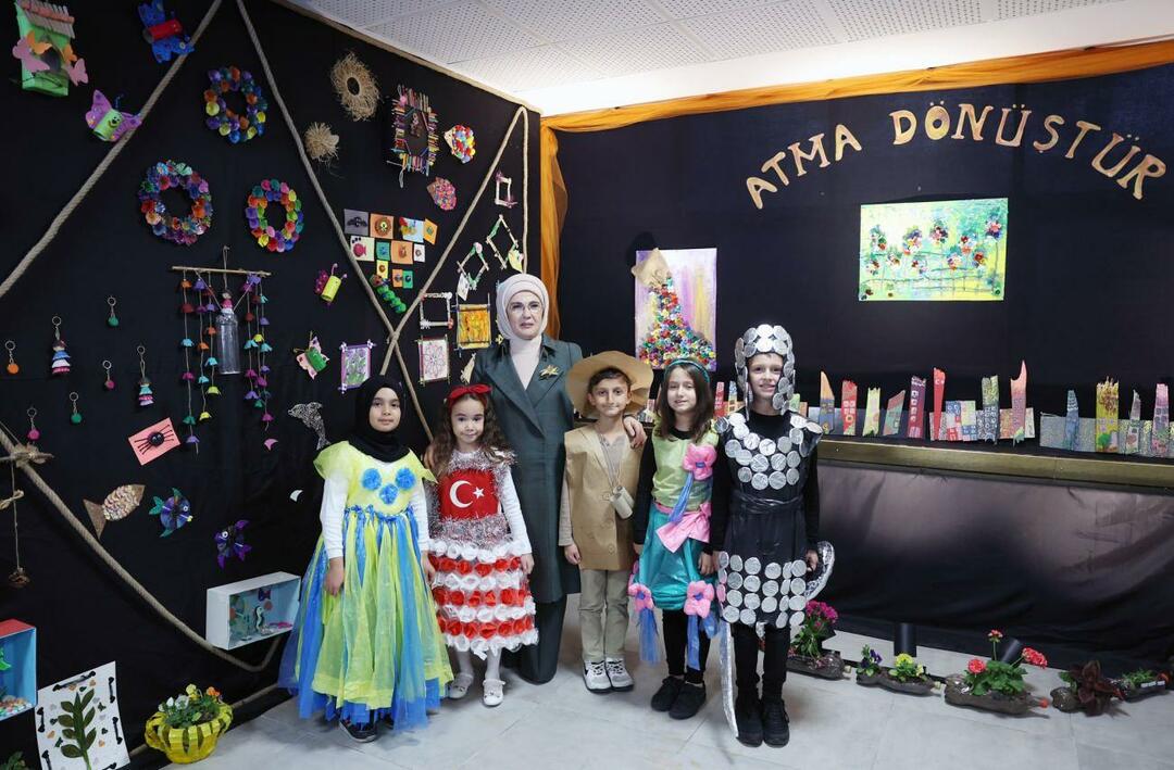 Emine Erdoğan besøkte Ostim Primary School i Ankara