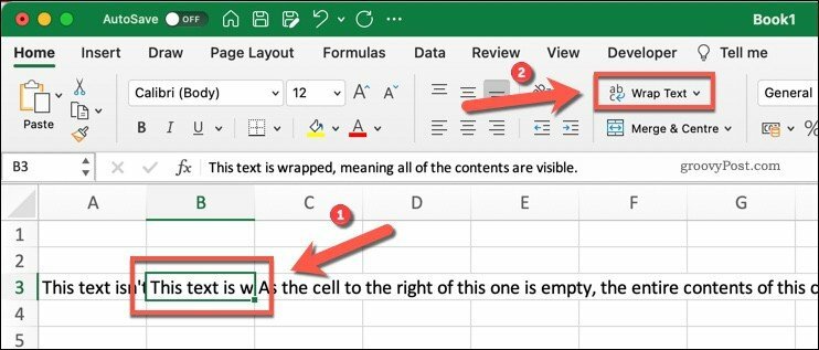 Wrap Text-knappen i Microsoft Excel