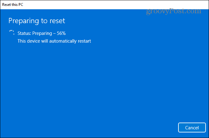forbereder å starte Windows 11 på nytt