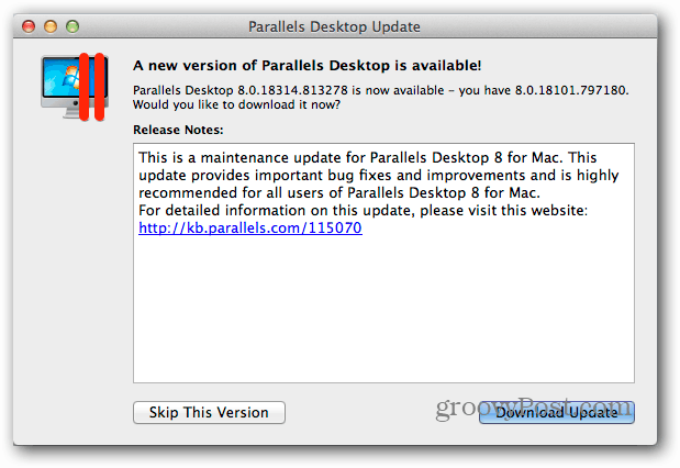 Last ned Parallels Desktop Update