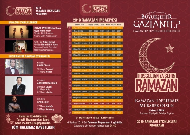 Hva er i Gaziantep kommune Ramadan-arrangementer i 2019?