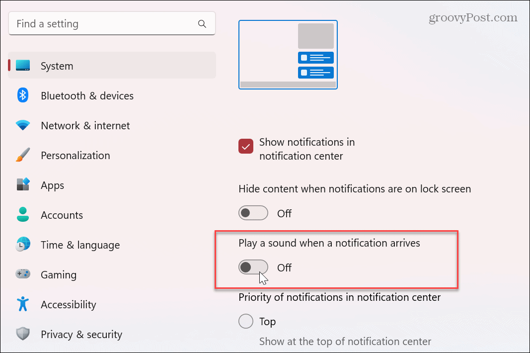 Slå av appvarslingslyder på Windows