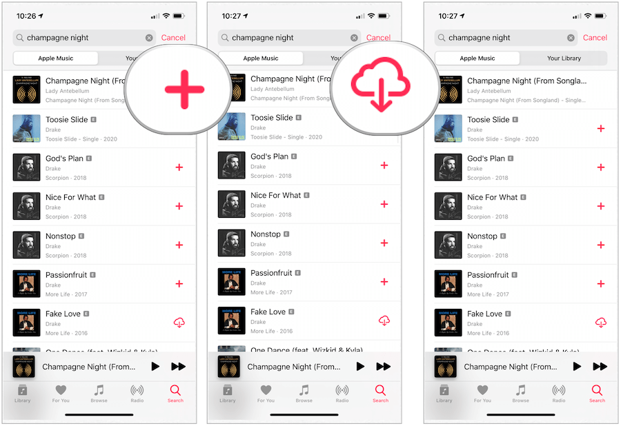 Apple Music laster ned sanger til enheten