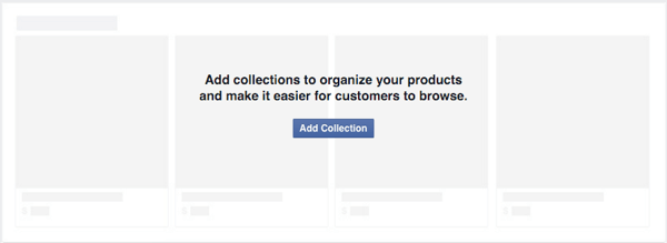 legge til samling for å organisere facebook-butikkprodukter