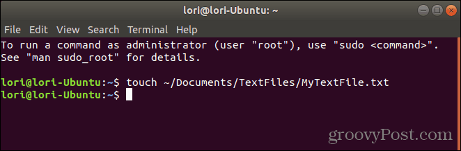 Bruk berøringskommando på Linux