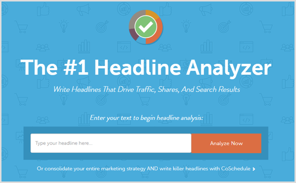 CoSchedule Headline Analyzer søkefelt