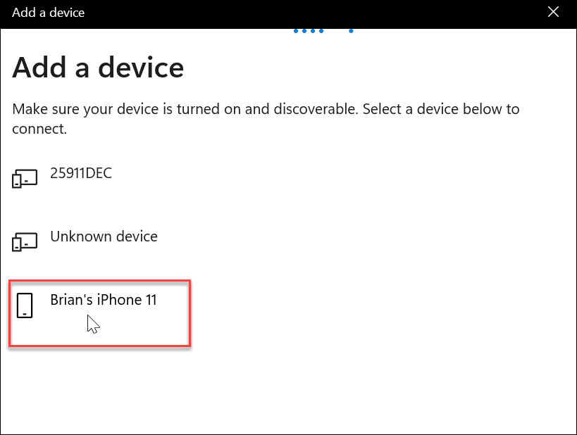 velg bluetooth iphone bruk dynamisk lås på Windows 11
