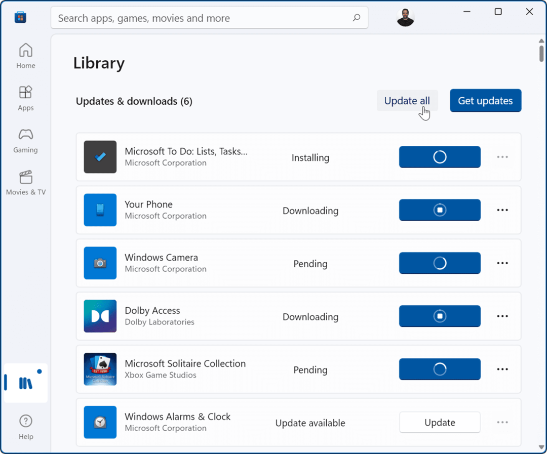 oppdater Microsoft Store-oppdatering