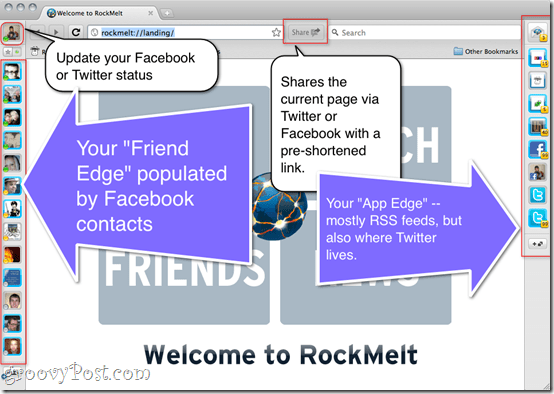 RockMelt gjennomgang - nettleser for sosiale medier