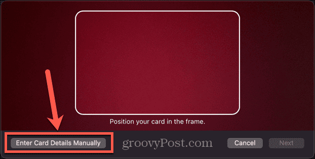apple pay skriv inn kortnummer manuelt mac