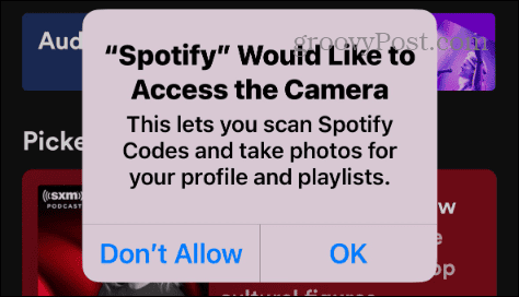 gi spotify tilgang til kamera
