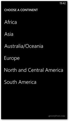 Windows Phone 8 kartlegger tilgjengelig kontinent