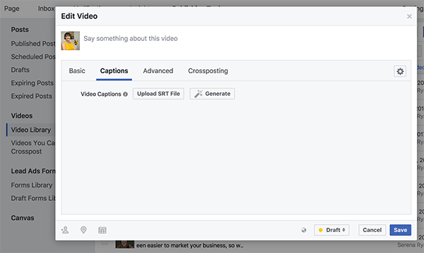 Trykk på Generer-knappen (med tryllestavikonet) for å lage automatiske bildetekster for videoen din.