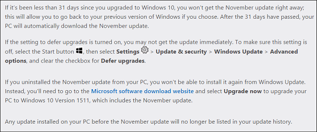 Microsoft Win10 november-oppdateringsnotater