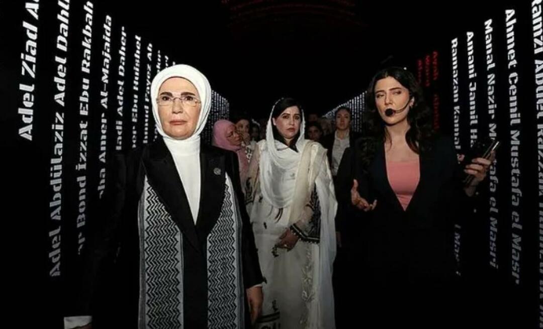 Førstedame Erdoğan besøkte utstillingen 'Gaza: Resisting Humanity' med ledernes koner!