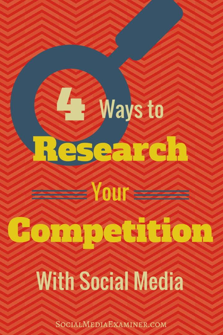 4 måter å undersøke konkurransen din med sosiale medier: Social Media Examiner