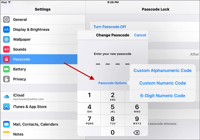 Stong passord iOS 9