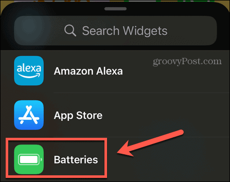 iphone sette inn batterier widget