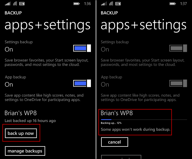 Windows Phone 8.1 Tips: Sikkerhetskopiere telefonens data manuelt