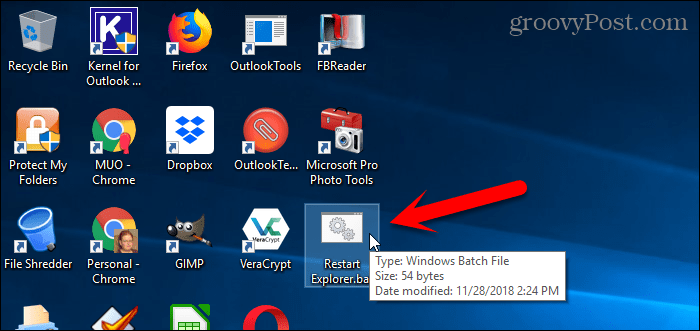 Kjør en batchfil på Windows 10 Desktop