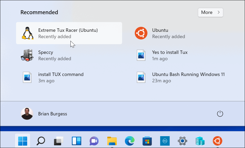extreme tux racer installert Start Windows 11