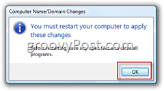 Windows Vista Bli med i en Active Directory AD-domenekonfirmasjon for å starte datamaskinen på nytt