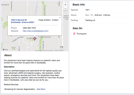 facebook om fane som viser innsjekkingskart