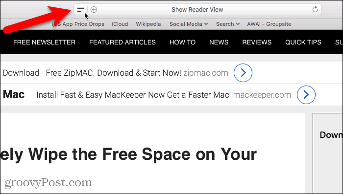 Vis Leservisning i Safari for Mac