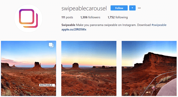 Sveipbar gjør panoramaer og 360-bilder til innlegg med flere bilder.