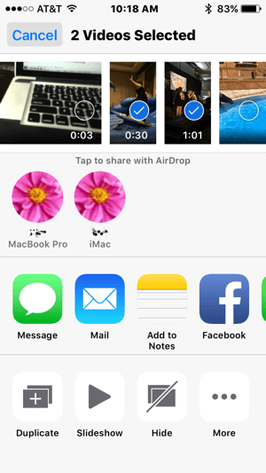 AirDrop gjør det enkelt å overføre videoer fra iPhone til Mac.